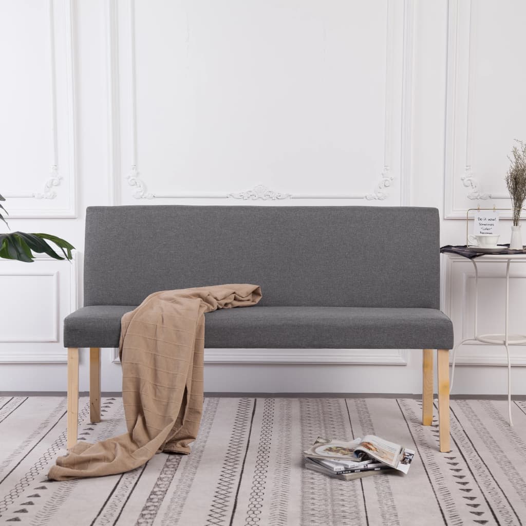 Bankje 139,5 cm polyester lichtgrijs is nu te koop bij PeponiXL, paradijselijk wonen!