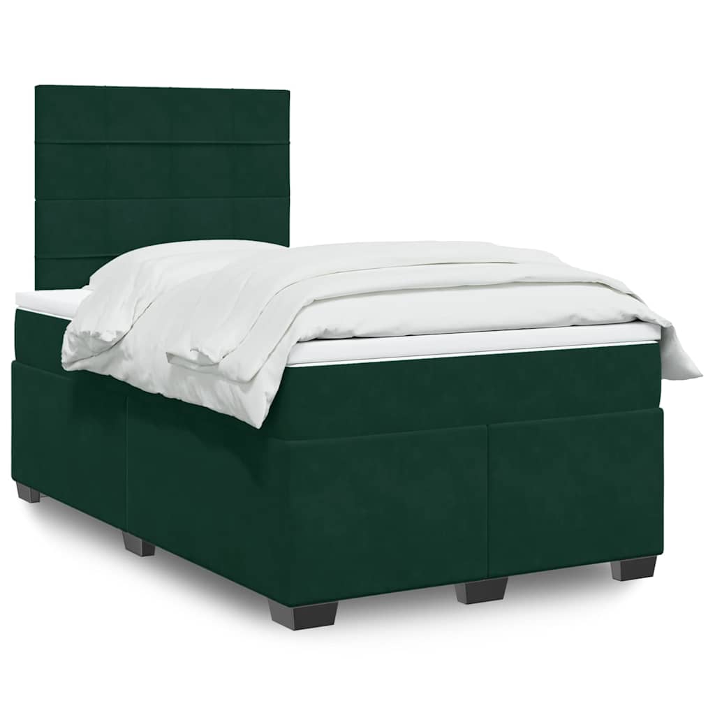 Boxspring met matras fluweel donkergroen 120x200 cm is nu te koop bij PeponiXL, paradijselijk wonen!