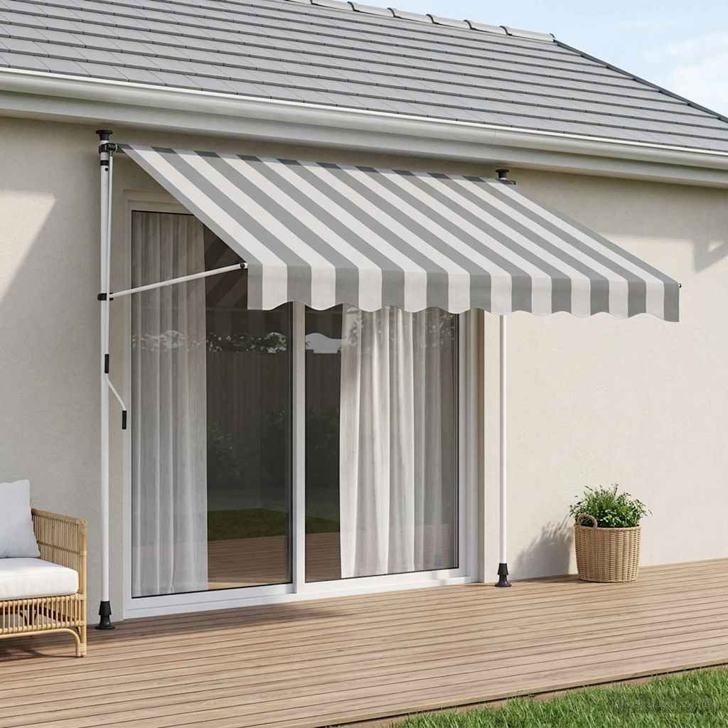 Handmatig uitschuifbare luifel Antraciet en Wit 250 cm is nu te koop bij PeponiXL, paradijselijk wonen!