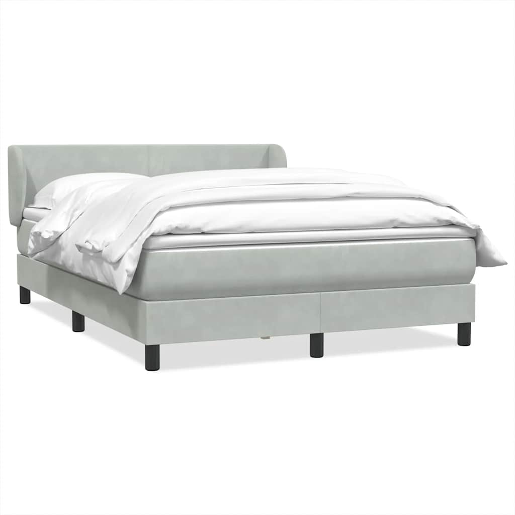 Boxspring met matras fluweel lichtgrijs 160x210 cm is nu te koop bij PeponiXL, paradijselijk wonen!