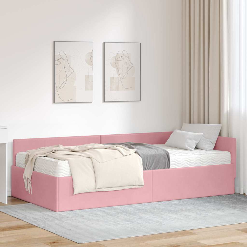 Hoekbedframe met Matras Anders 2 pcs Grijs Fluweel is nu te koop bij PeponiXL, paradijselijk wonen!