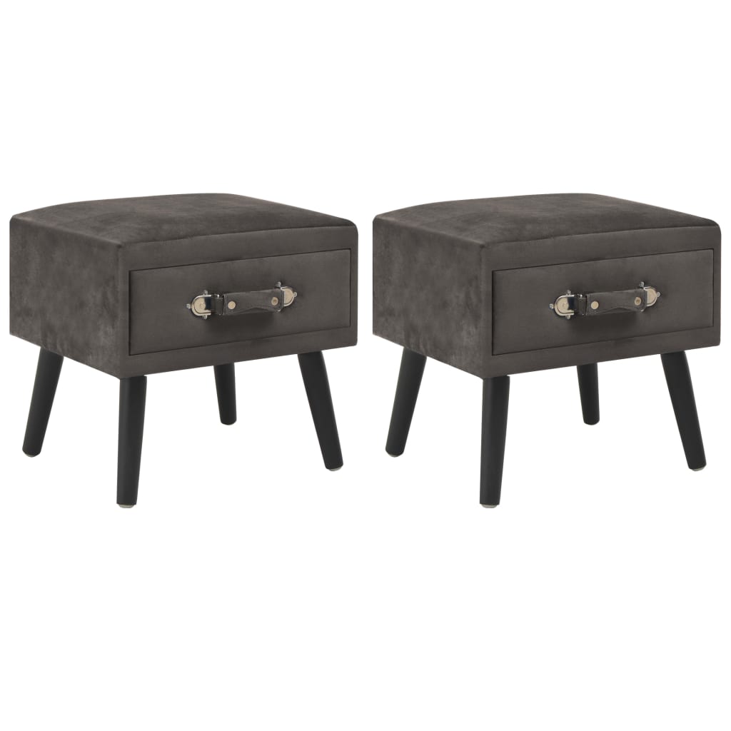 Nachtkastjes 2 st 40x35x40 cm fluweel grijs is nu te koop bij PeponiXL, paradijselijk wonen!