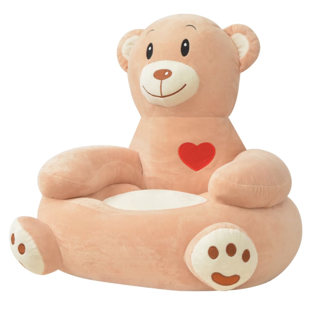 Pluche kinderstoel beer bruin is nu te koop bij PeponiXL, paradijselijk wonen!