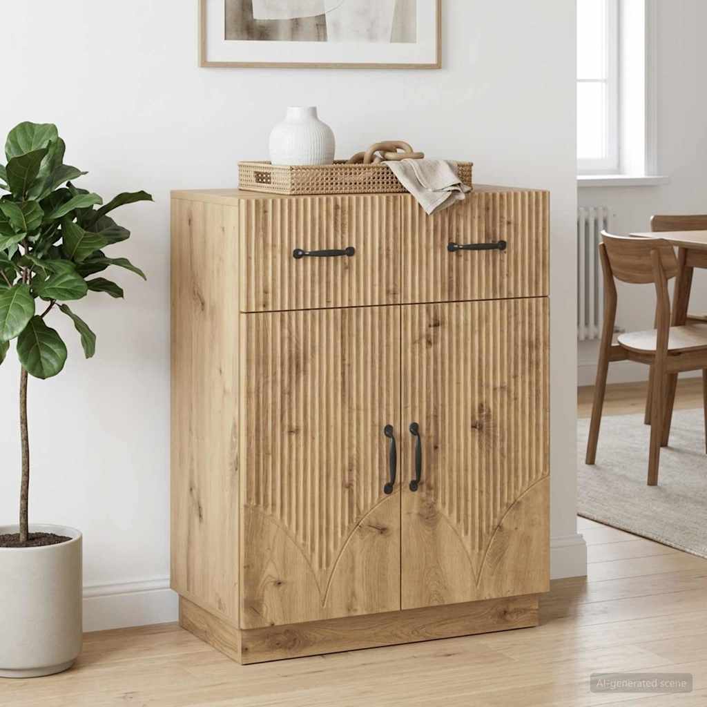 Dressoir Artisanaal eiken 66 x 34,5 x 87 cm Bewerkt hout is nu te koop bij PeponiXL, paradijselijk wonen!