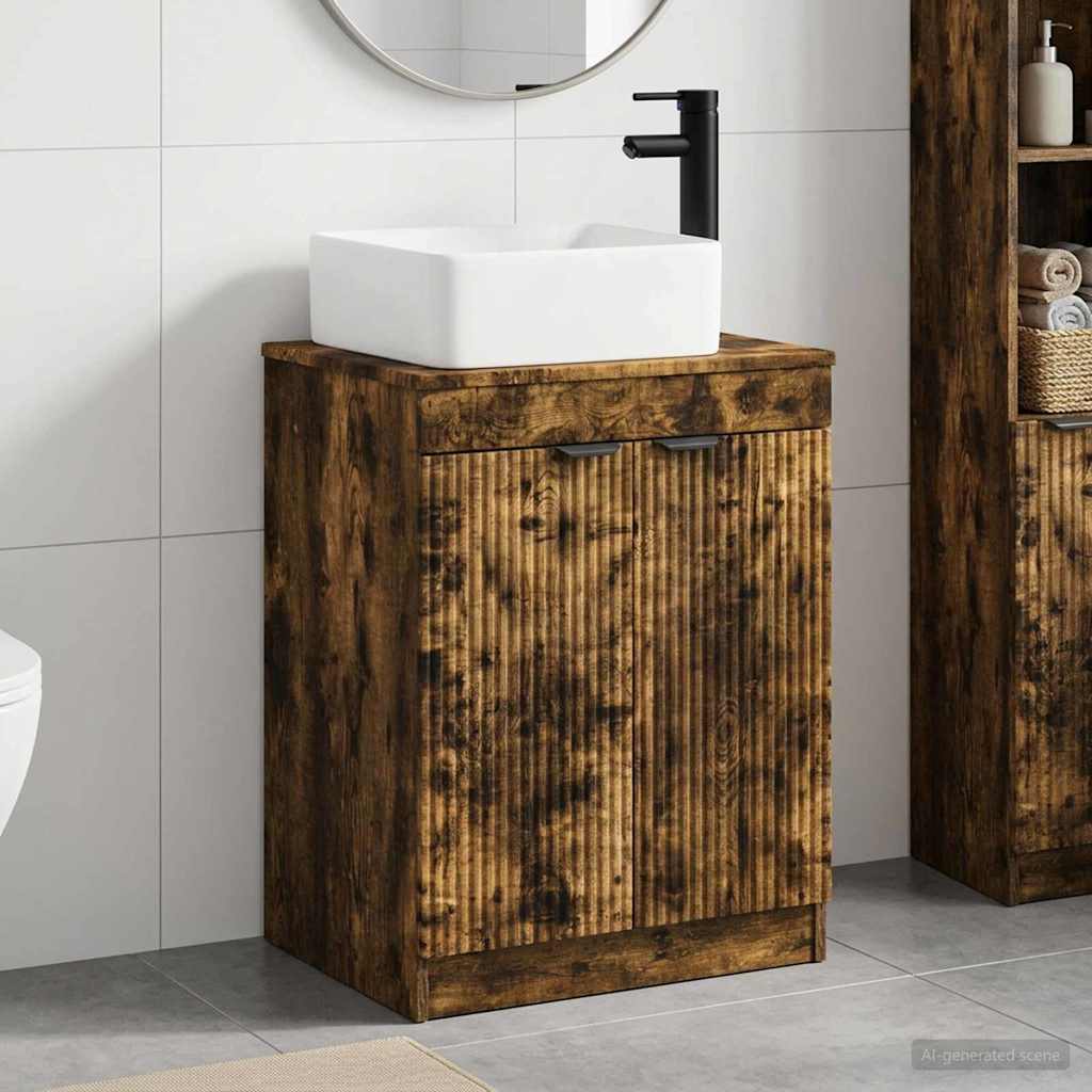 Badkamermeubelset Gerookt eiken Bewerkt hout is nu te koop bij PeponiXL, paradijselijk wonen!