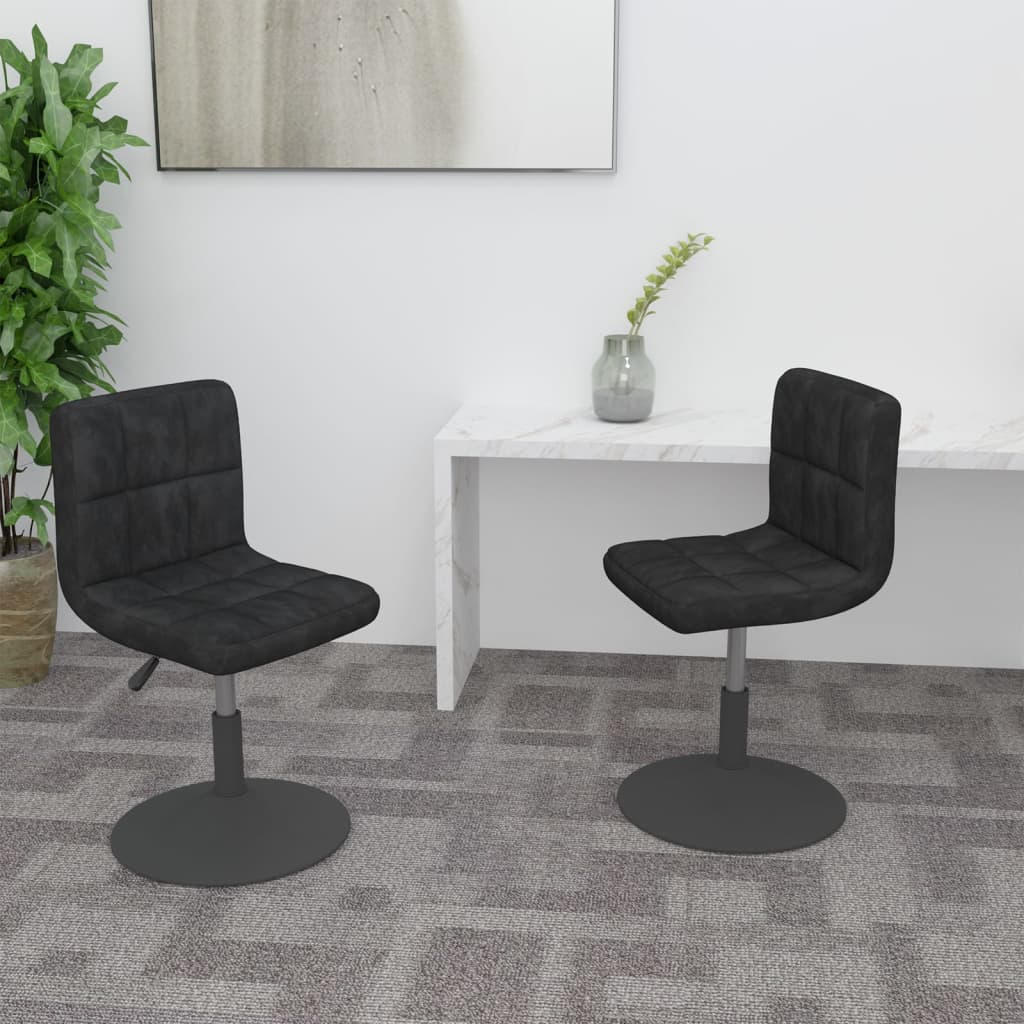 Eetkamerstoelen draaibaar 2 st fluweel zwart is nu te koop bij PeponiXL, paradijselijk wonen!