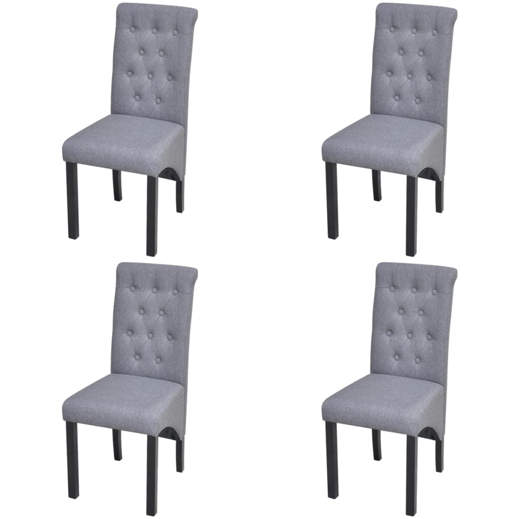 Eetkamerstoelen 4 st stof lichtgrijs is nu te koop bij PeponiXL, paradijselijk wonen!