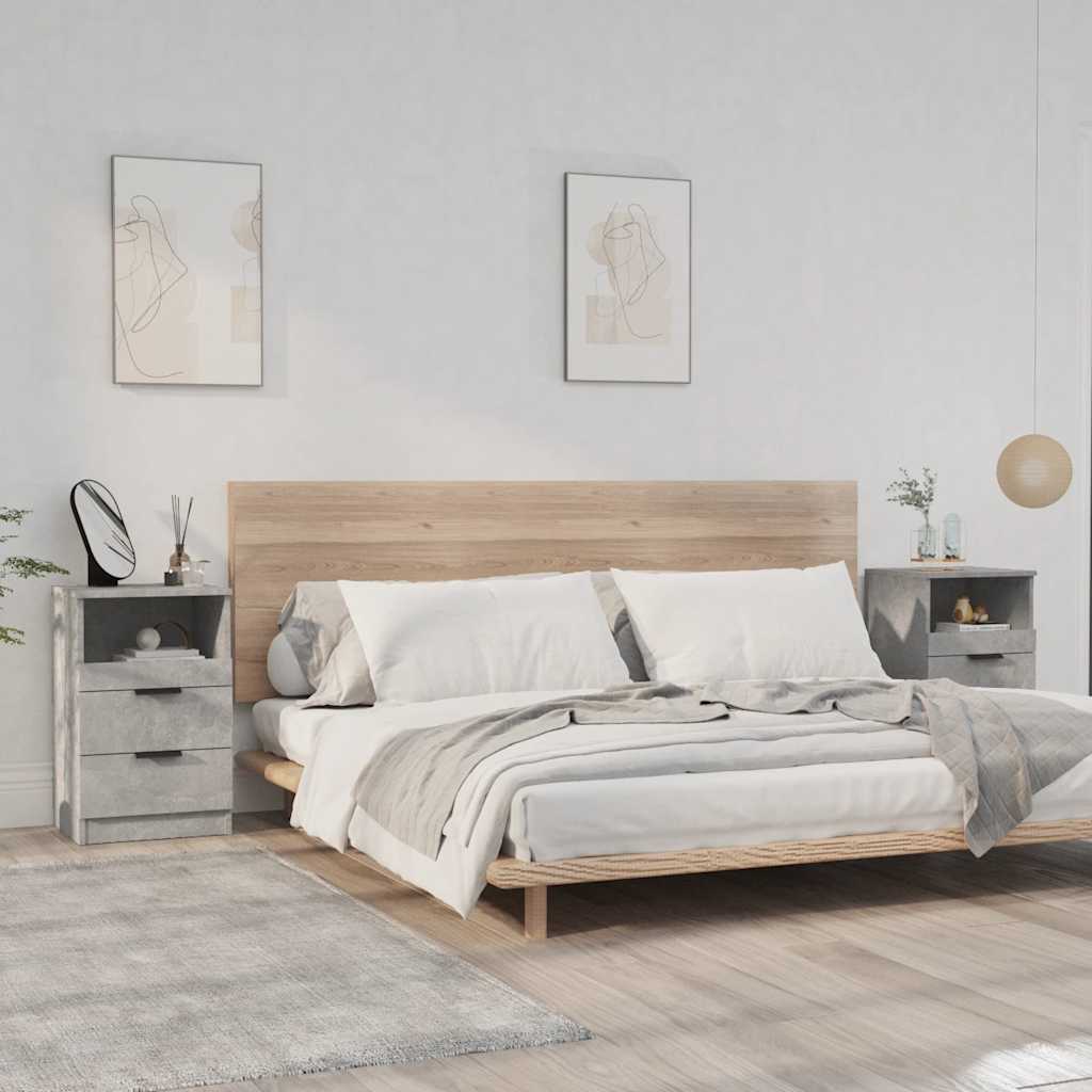 Nachtkastjes 2 st bewerkt hout betongrijs is nu te koop bij PeponiXL, paradijselijk wonen!