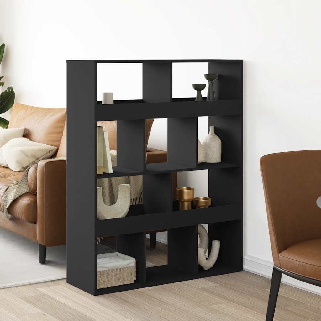 Kamerscherm 100x33x125,5 cm bewerkt hout zwart is nu te koop bij PeponiXL, paradijselijk wonen!