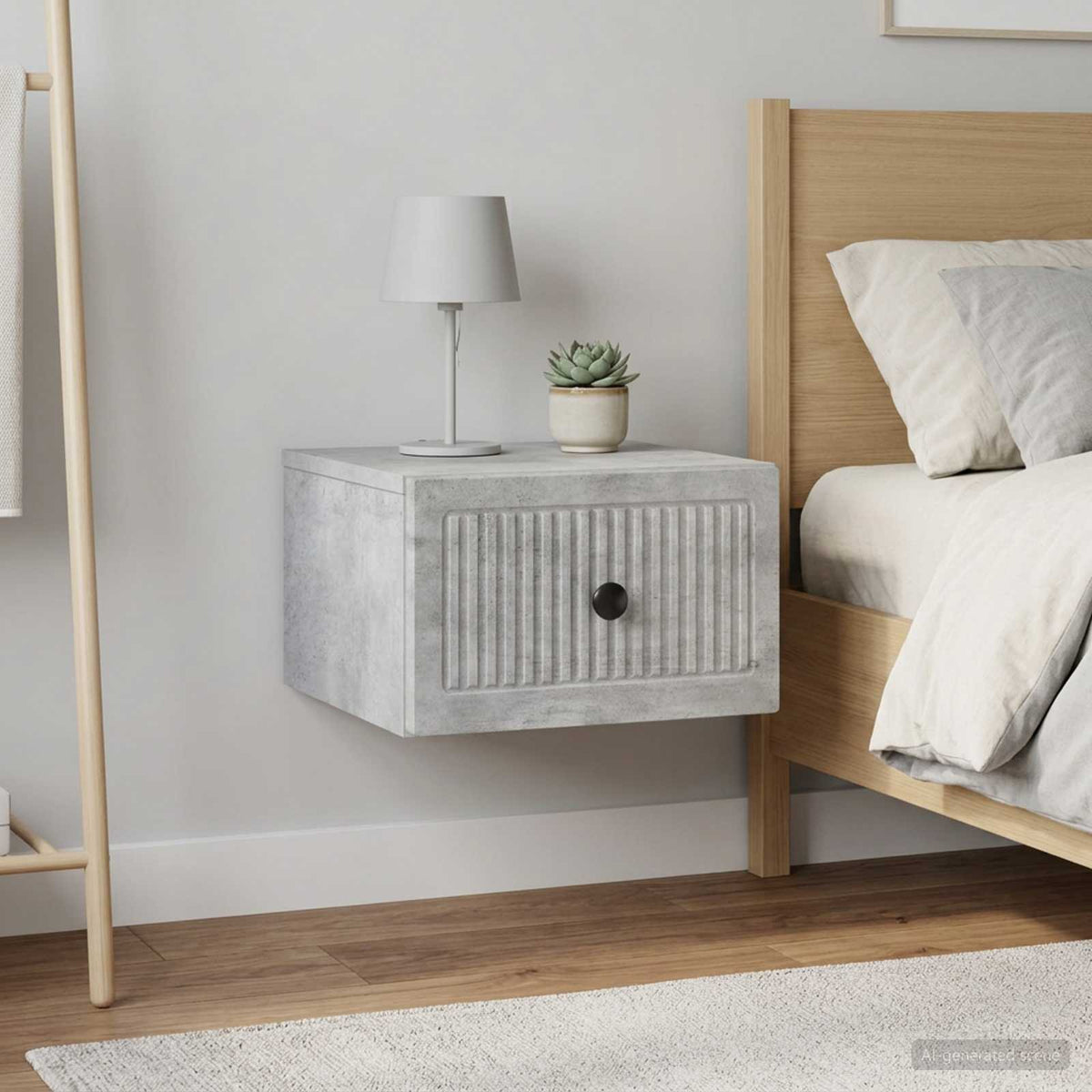 Wandbeugel Bedkast met lade 2 pcs Betongrijs 33 x 34,5 x 20 cm is nu te koop bij PeponiXL, paradijselijk wonen!