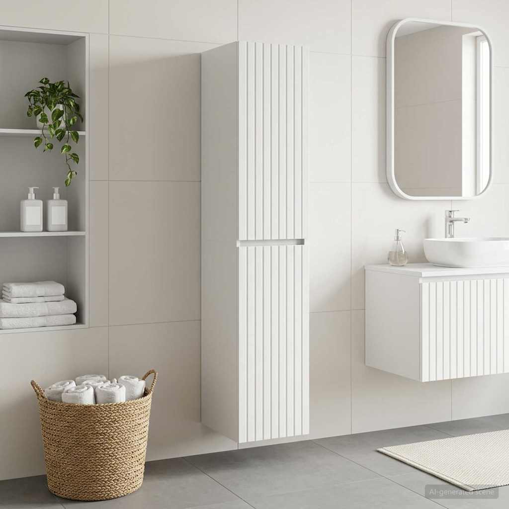 Wand Gemonteerde Badkamerkast Wit 33 x 34,5 x 160 cm is nu te koop bij PeponiXL, paradijselijk wonen!