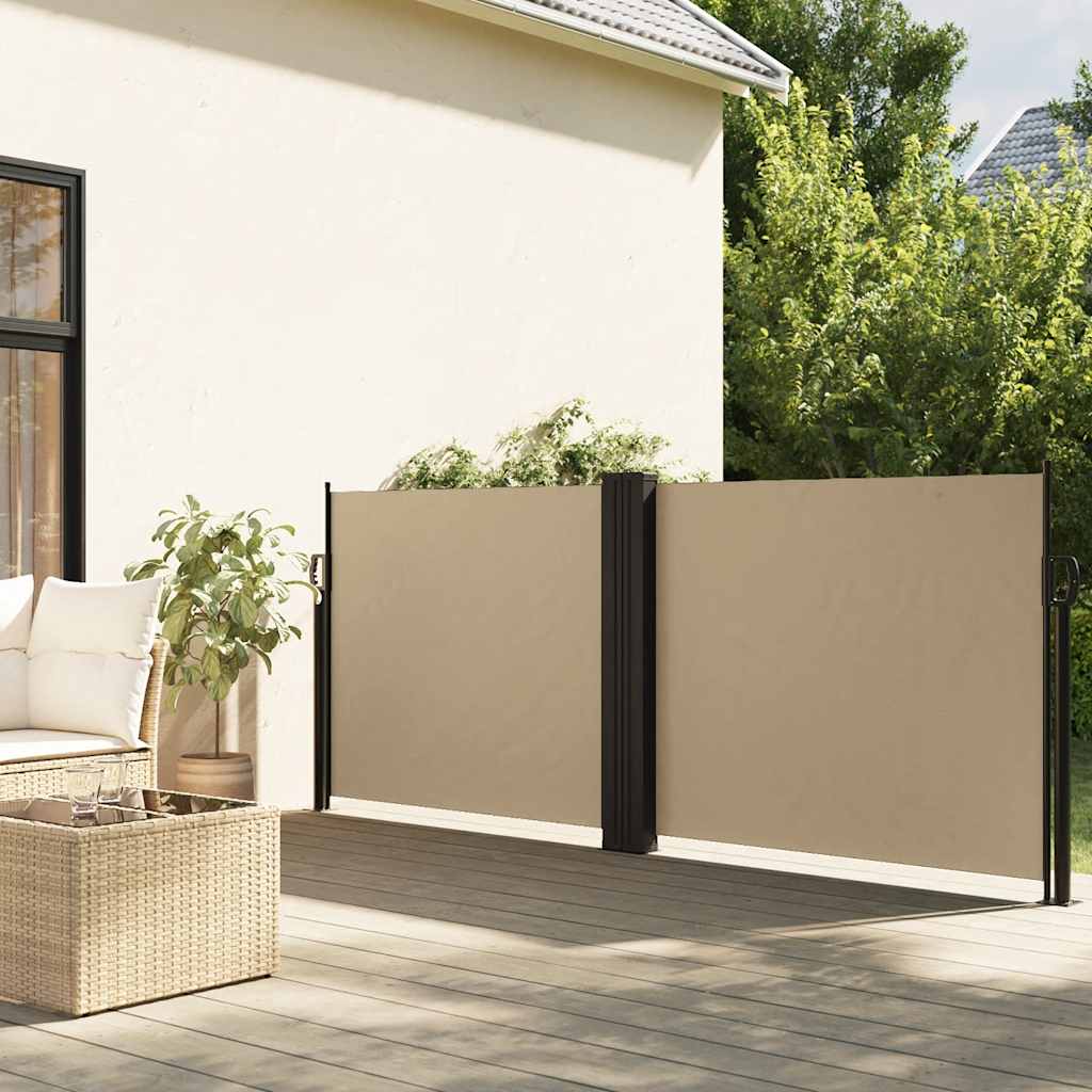 Windscherm uittrekbaar 120x1200 cm beige is nu te koop bij PeponiXL, paradijselijk wonen!