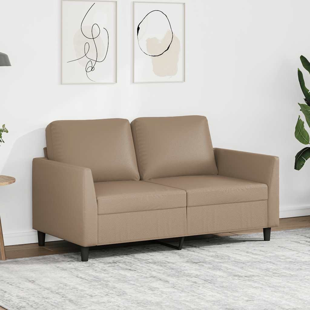 Tweezitsbank 120 cm kunstleer cappuccinokleurig is nu te koop bij PeponiXL, paradijselijk wonen!
