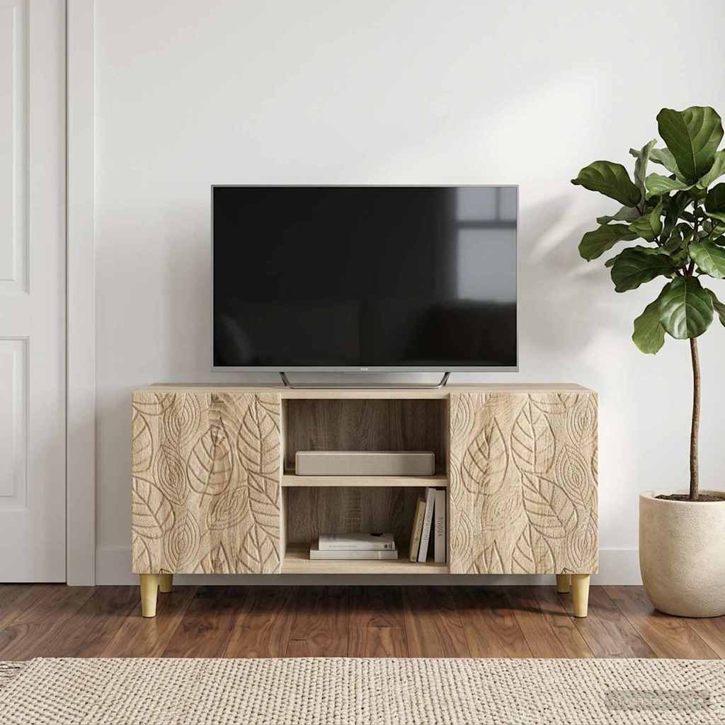 TV-kast 102 x 34,5 x 50 cm Sonoma Eiken Bewerkt hout is nu te koop bij PeponiXL, paradijselijk wonen!