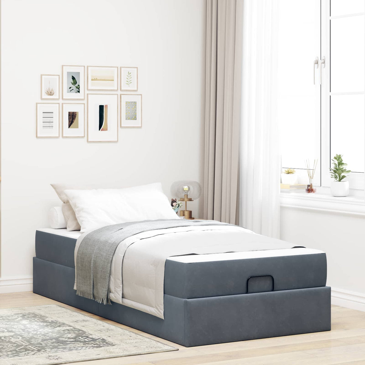 Bedframe met matras 2 pcs Dim Grijs Fluweel is nu te koop bij PeponiXL, paradijselijk wonen!