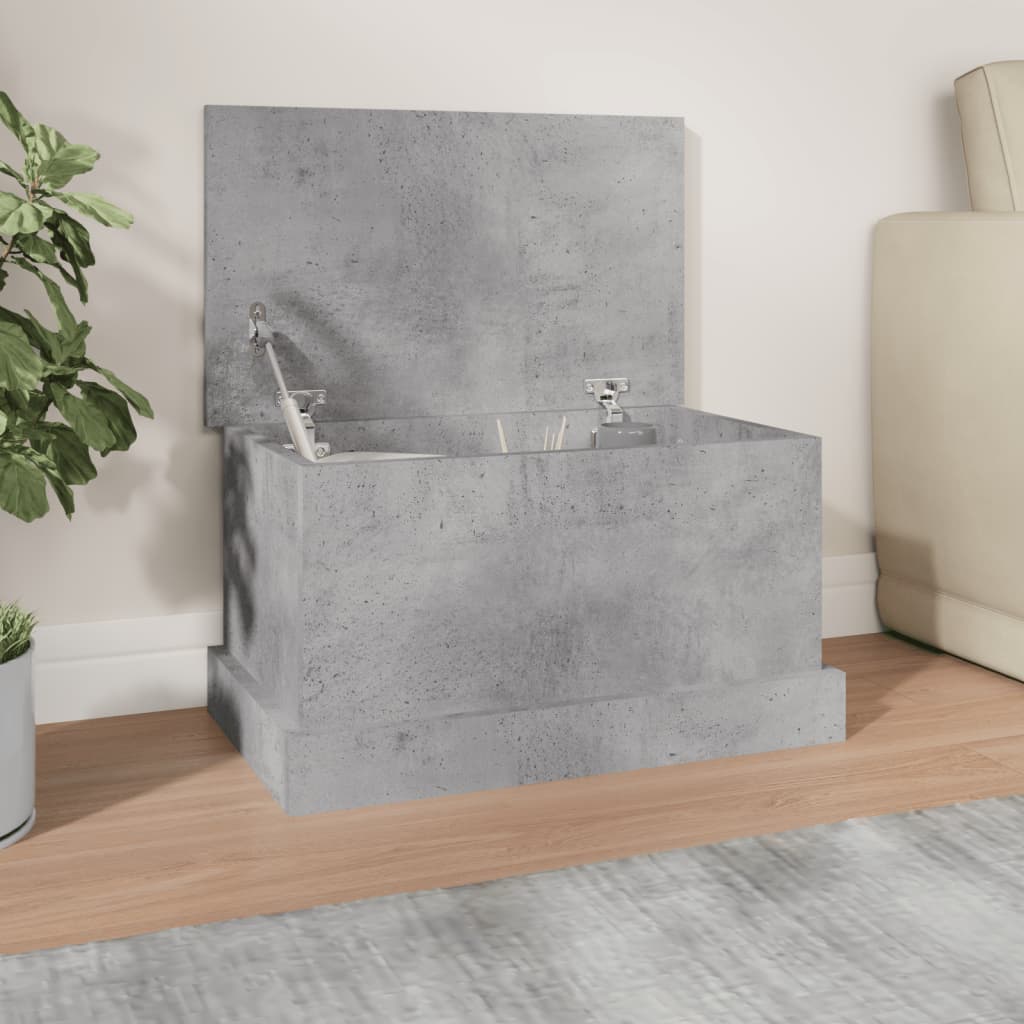 Opbergbox 50x30x28 cm bewerkt hout betongrijs is nu te koop bij PeponiXL, paradijselijk wonen!