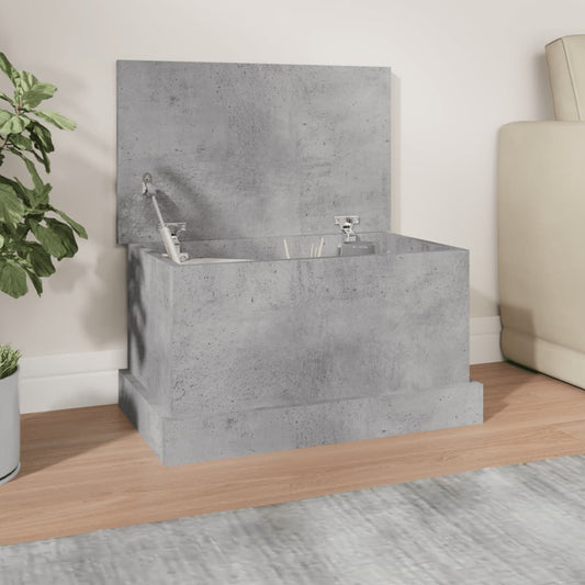 Opbergbox 50x30x28 cm bewerkt hout betongrijs is nu te koop bij PeponiXL, paradijselijk wonen!