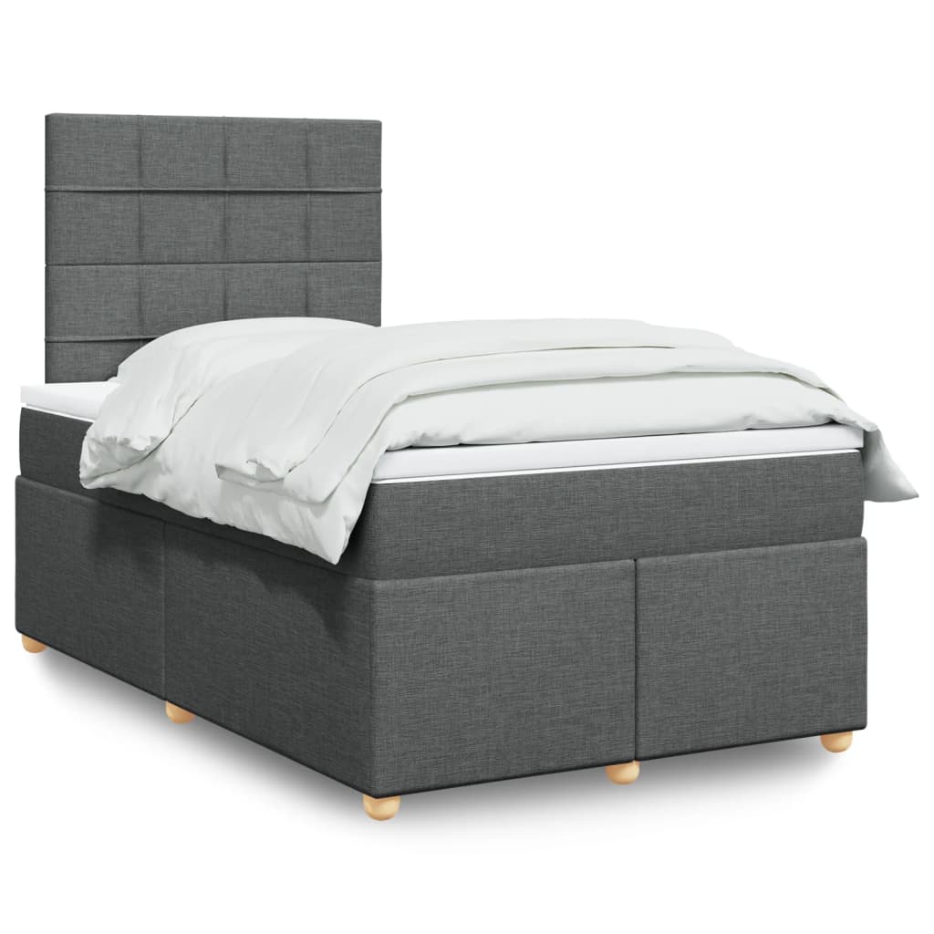Boxspring met matras stof donkergrijs 120x190 cm is nu te koop bij PeponiXL, paradijselijk wonen!