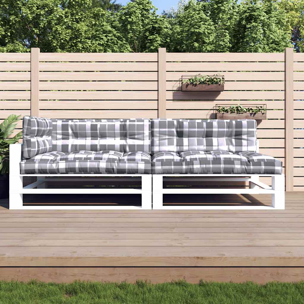 Palletkussens 5 st stof ruitpatroon grijs is nu te koop bij PeponiXL, paradijselijk wonen!