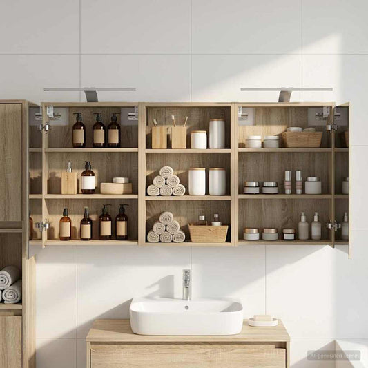 Badkamerkastenset 3 st 126 x 16 x 62.5 cm Bewerkt hout is nu te koop bij PeponiXL, paradijselijk wonen!
