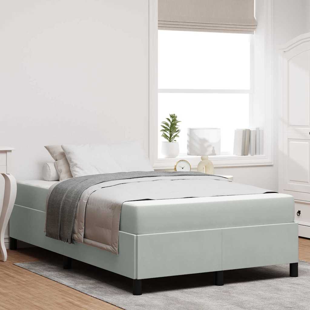 Bedframe met matras Lichtgrijs 120 x 190 cm Stof is nu te koop bij PeponiXL, paradijselijk wonen!