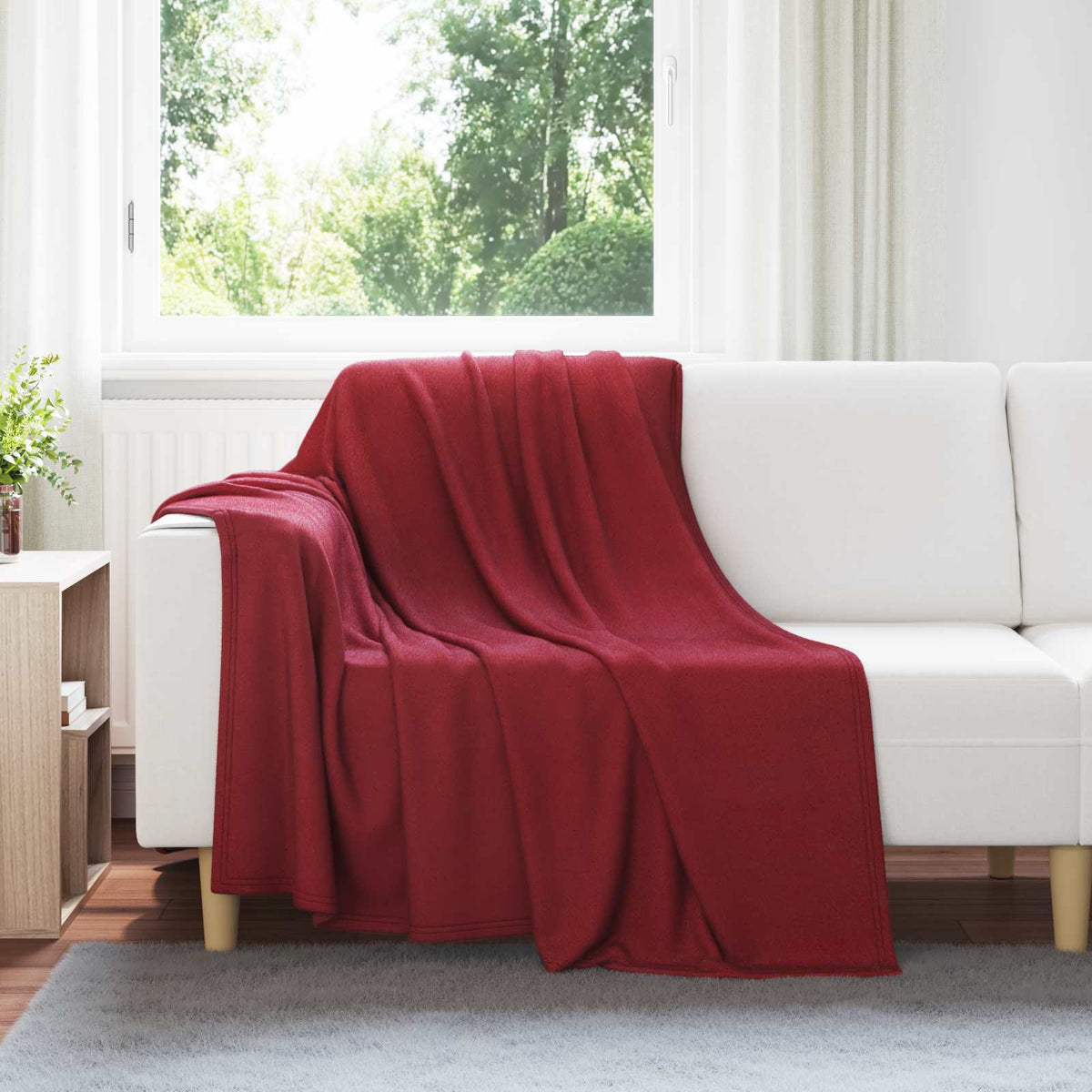 Gooi Deken Bordeaux Rood 200 x 150 cm Fleece is nu te koop bij PeponiXL, paradijselijk wonen!