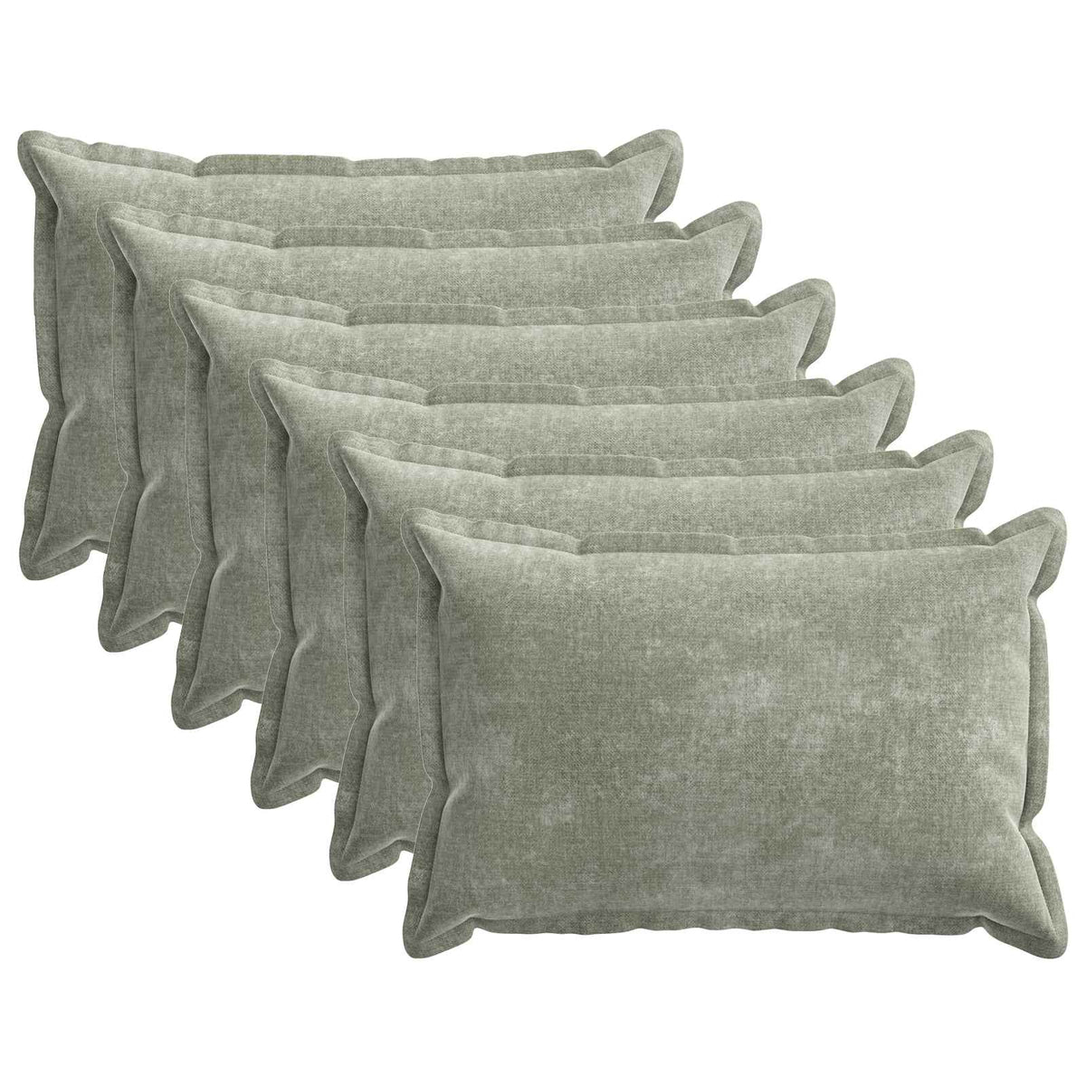 Kussensloop 6 st HOUTEN Groen 50 x 80 cm Chenille Stof is nu te koop bij PeponiXL, paradijselijk wonen!