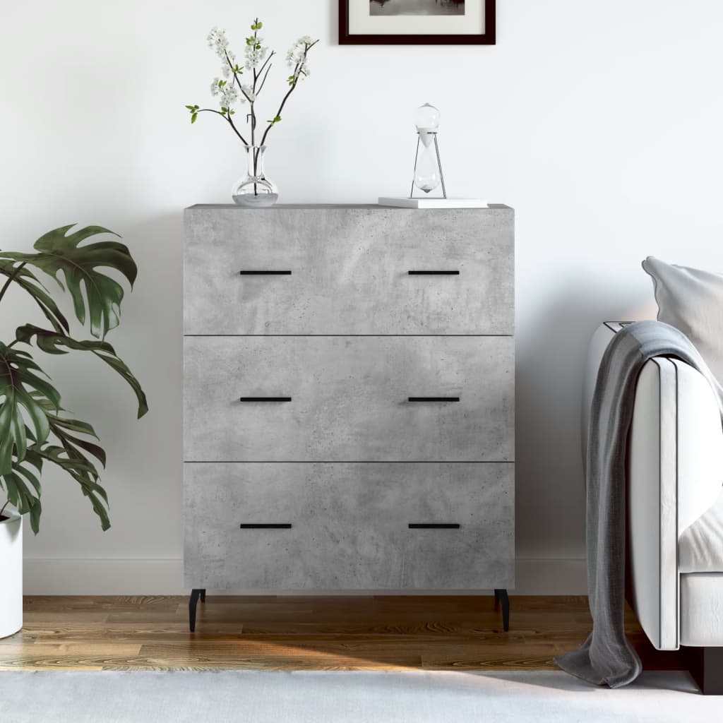 Dressoir 69,5x34x90 cm bewerkt hout betongrijs is nu te koop bij PeponiXL, paradijselijk wonen!