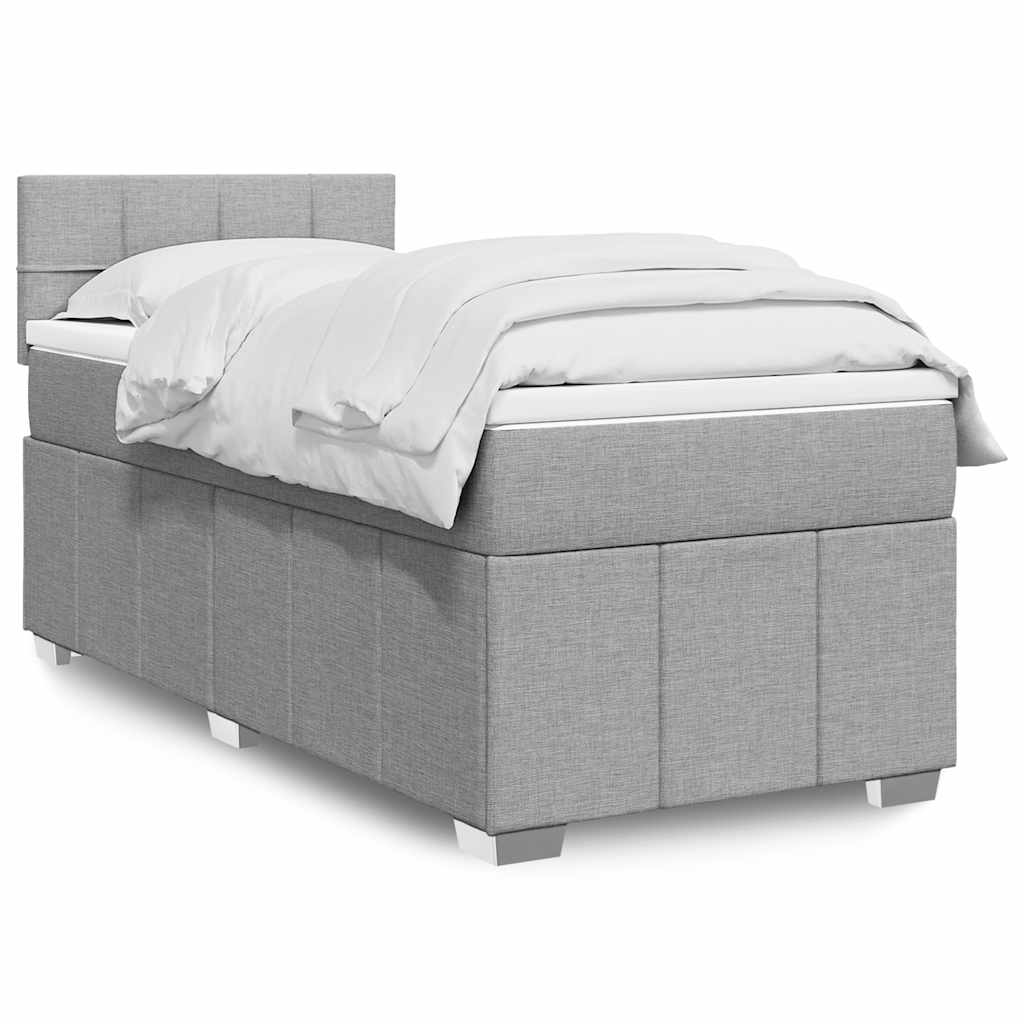Boxspring met matras stof lichtgrijs 80x200 cm is nu te koop bij PeponiXL, paradijselijk wonen!