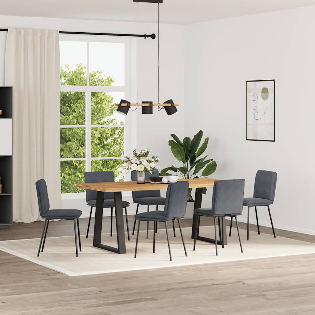 Eetkamerstoelen 6 st fluweel donkergrijs is nu te koop bij PeponiXL, paradijselijk wonen!