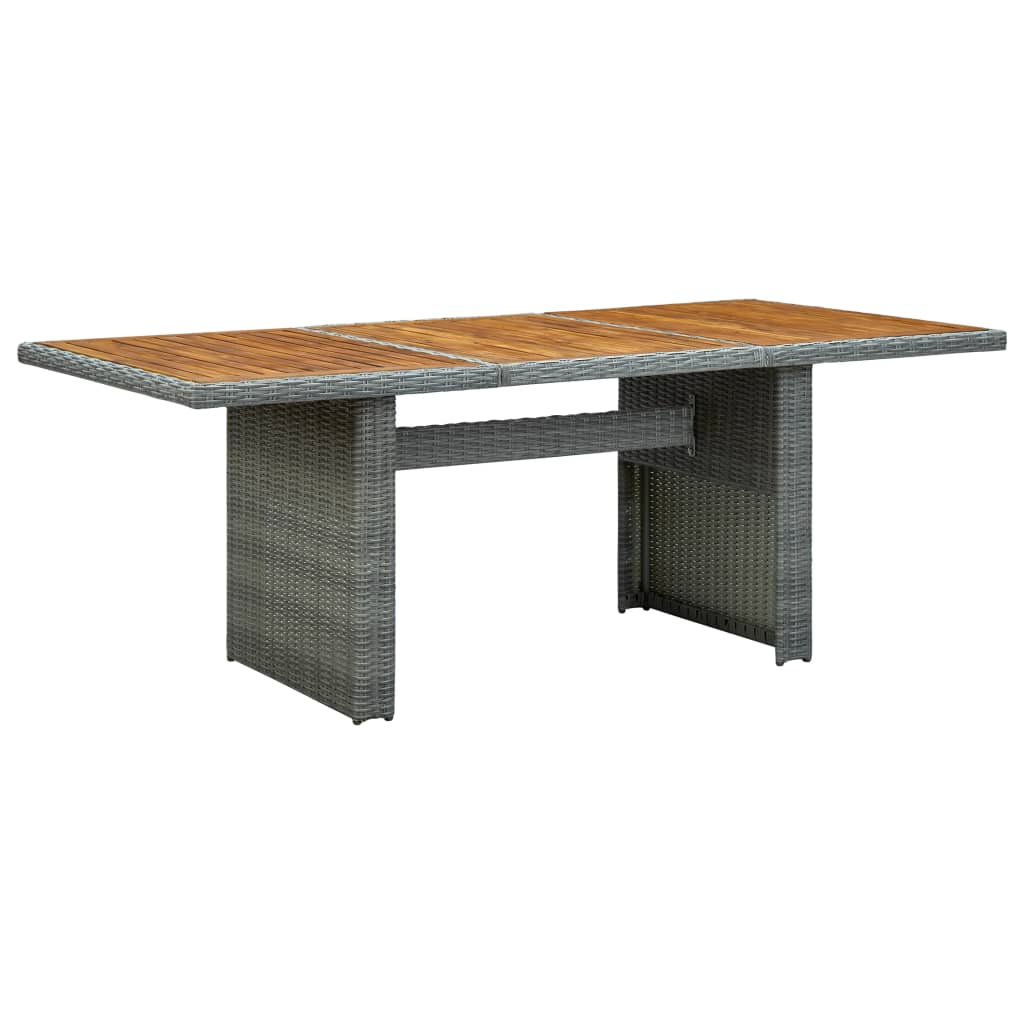 Tuintafel poly rattan en massief acaciahout lichtgrijs is nu te koop bij PeponiXL, paradijselijk wonen!