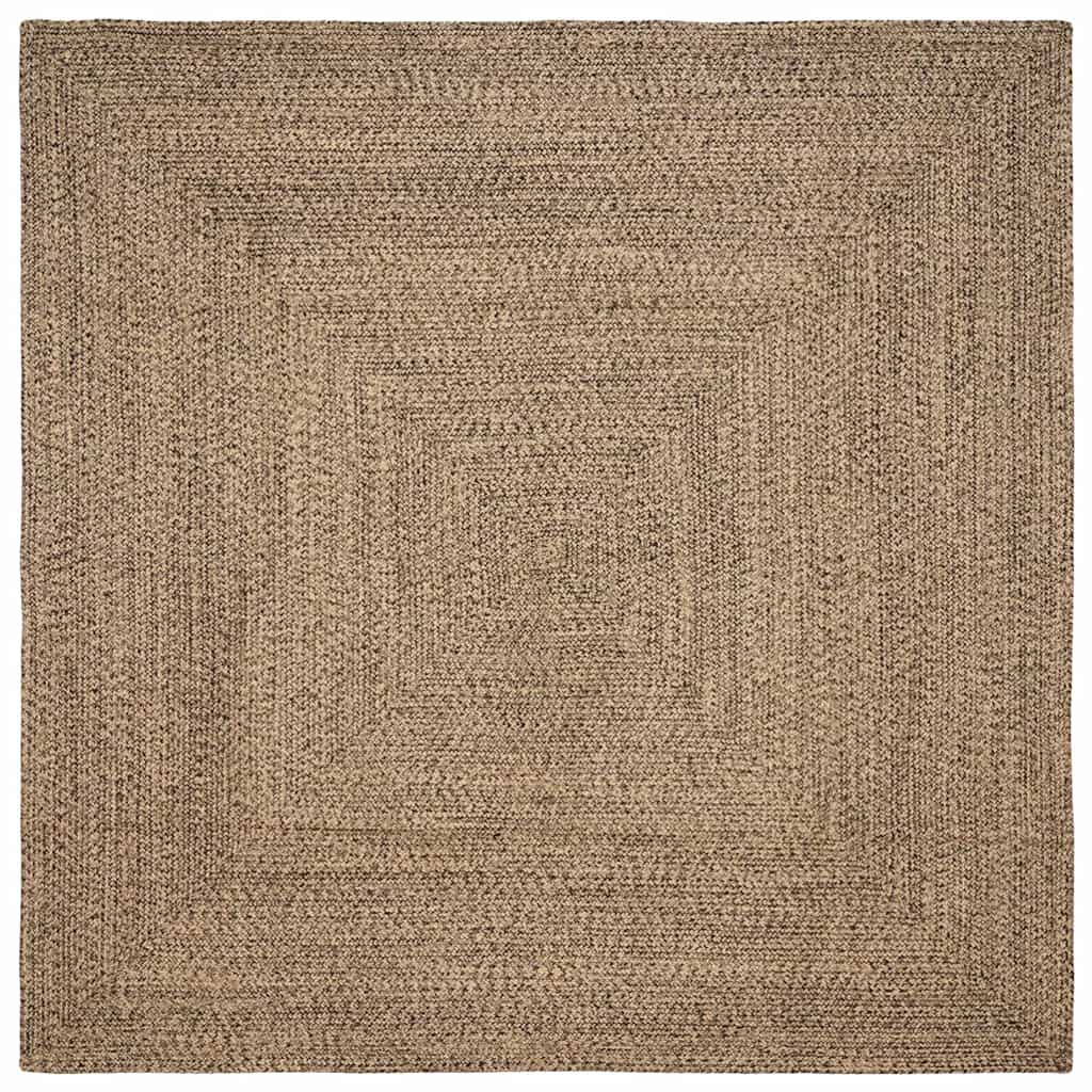 Vloerkleden Naturel en Zwart 240 x 240 cm Jute is nu te koop bij PeponiXL, paradijselijk wonen!