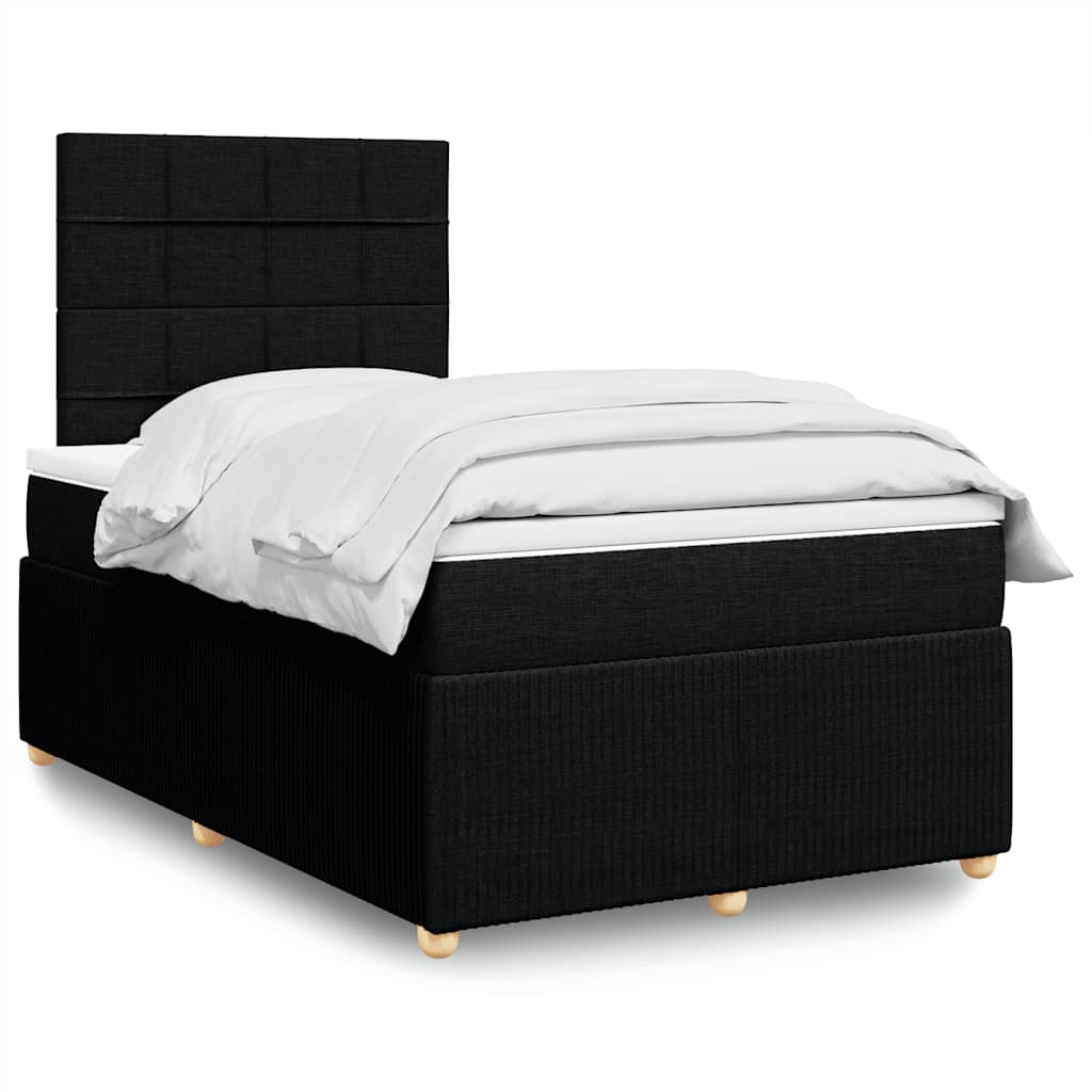 Boxspring met matras stof zwart 120x190 cm is nu te koop bij PeponiXL, paradijselijk wonen!