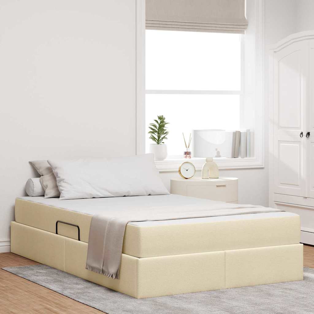 Opbergbed met matras met matras Crème 120 x 200 cm Polyester is nu te koop bij PeponiXL, paradijselijk wonen!