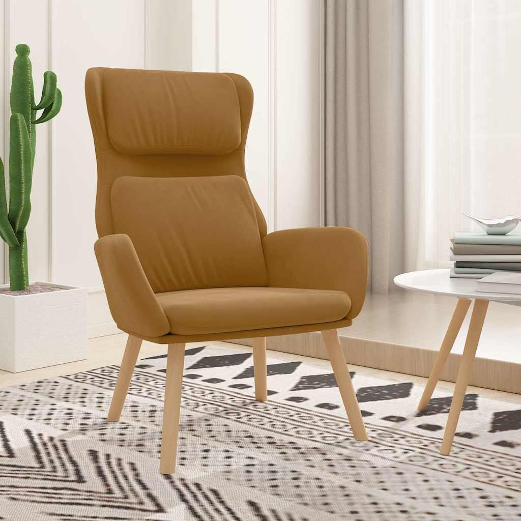 Relaxstoel fluweel bruin is nu te koop bij PeponiXL, paradijselijk wonen!