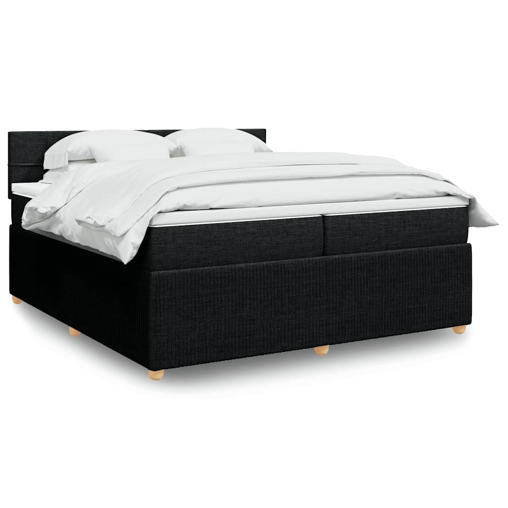 Boxspring met matras stof zwart 200x200 cm is nu te koop bij PeponiXL, paradijselijk wonen!