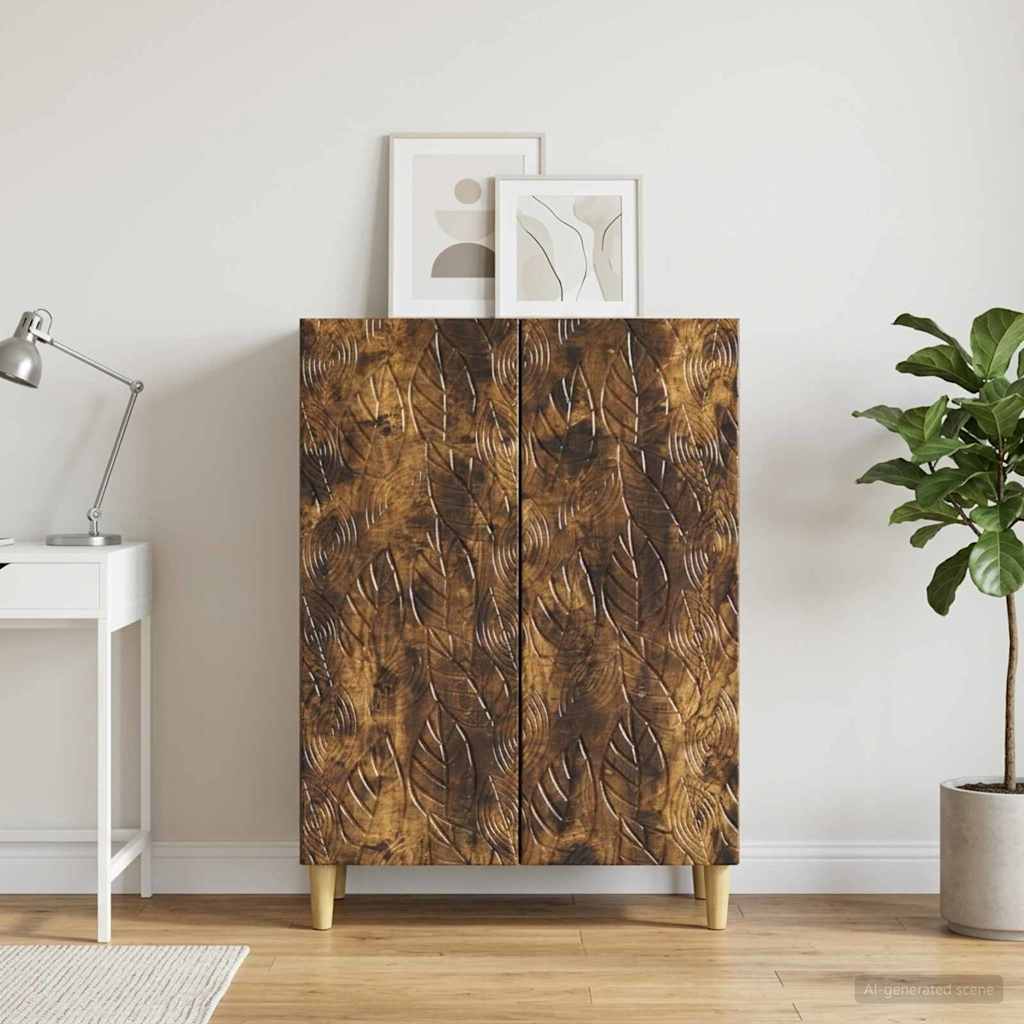 Dressoir Gerookt eiken 66 x 34,5 x 90 cm Bewerkt hout is nu te koop bij PeponiXL, paradijselijk wonen!