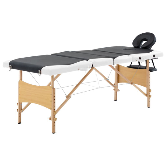 Massagetafel inklapbaar 4 zones hout zwart en wit is nu te koop bij PeponiXL, paradijselijk wonen!