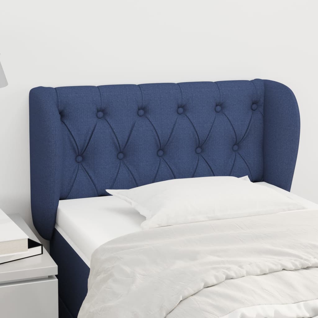 Hoofdbord met randen 83x23x78/88 cm stof blauw is nu te koop bij PeponiXL, paradijselijk wonen!