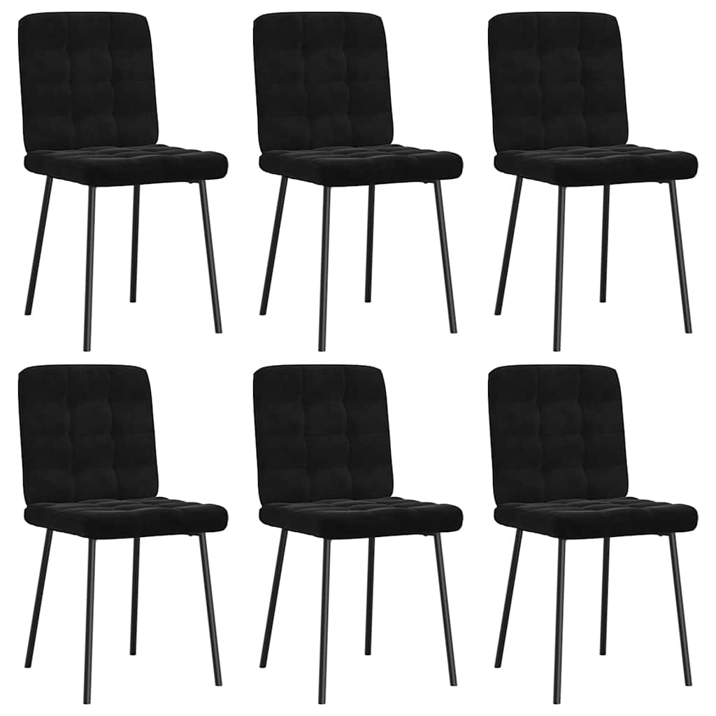 Eetkamerstoelen 6 st fluweel zwart is nu te koop bij PeponiXL, paradijselijk wonen!