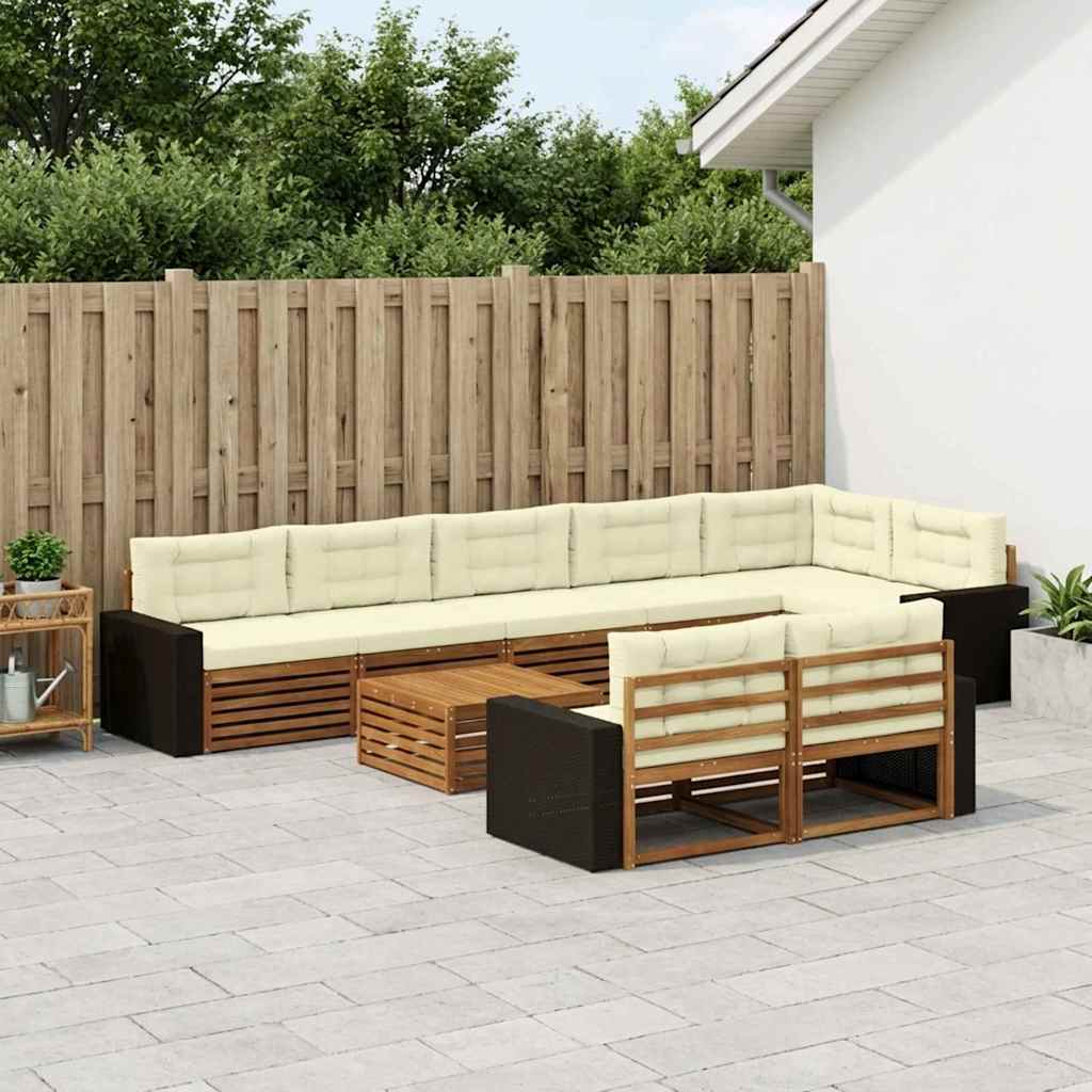 Buiten bankenset met kussen 9 pcs is nu te koop bij PeponiXL, paradijselijk wonen!