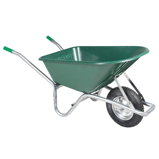 Kruiwagen 90 L 150 kg gegalvaniseerd staal en kunststof groen is nu te koop bij PeponiXL, paradijselijk wonen!