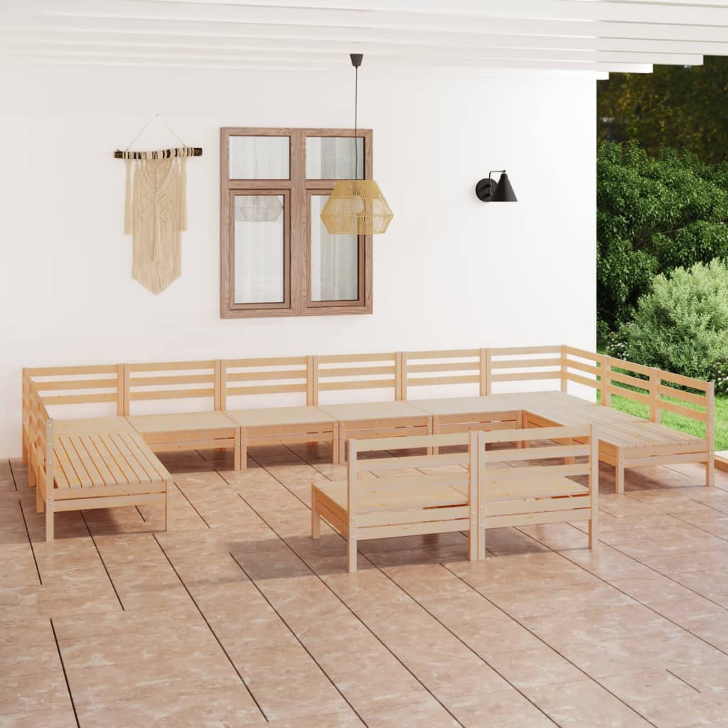 12-delige Loungeset massief grenenhout is nu te koop bij PeponiXL, paradijselijk wonen!