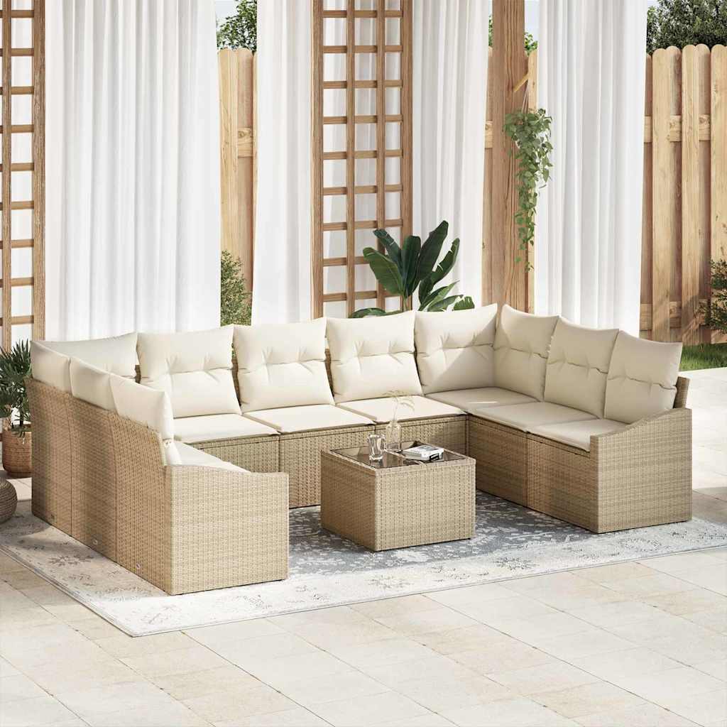 Tuinbankenset met opslag Beige en Crème poly rattan is nu te koop bij PeponiXL, paradijselijk wonen!