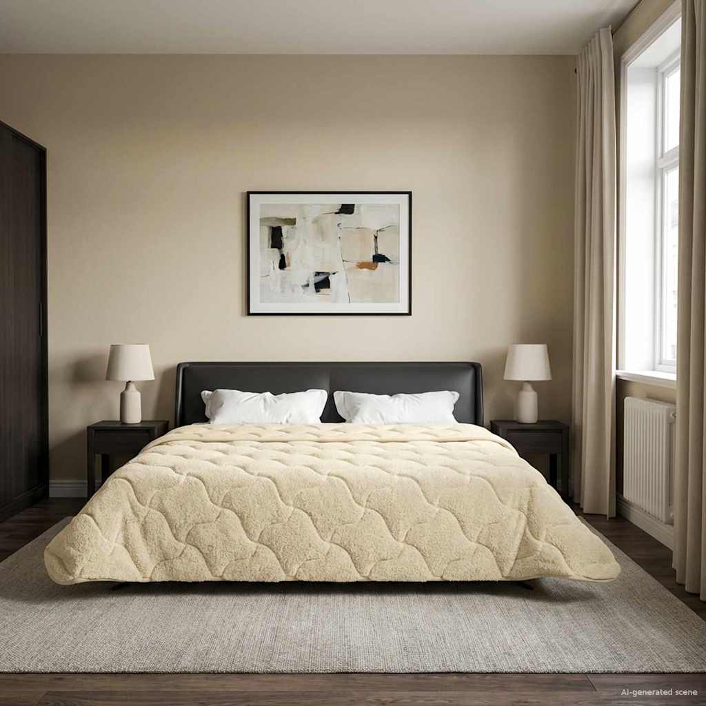 Zomer Dekbed Crème 200 x 240 cm Microfiber en Teddy fleece is nu te koop bij PeponiXL, paradijselijk wonen!