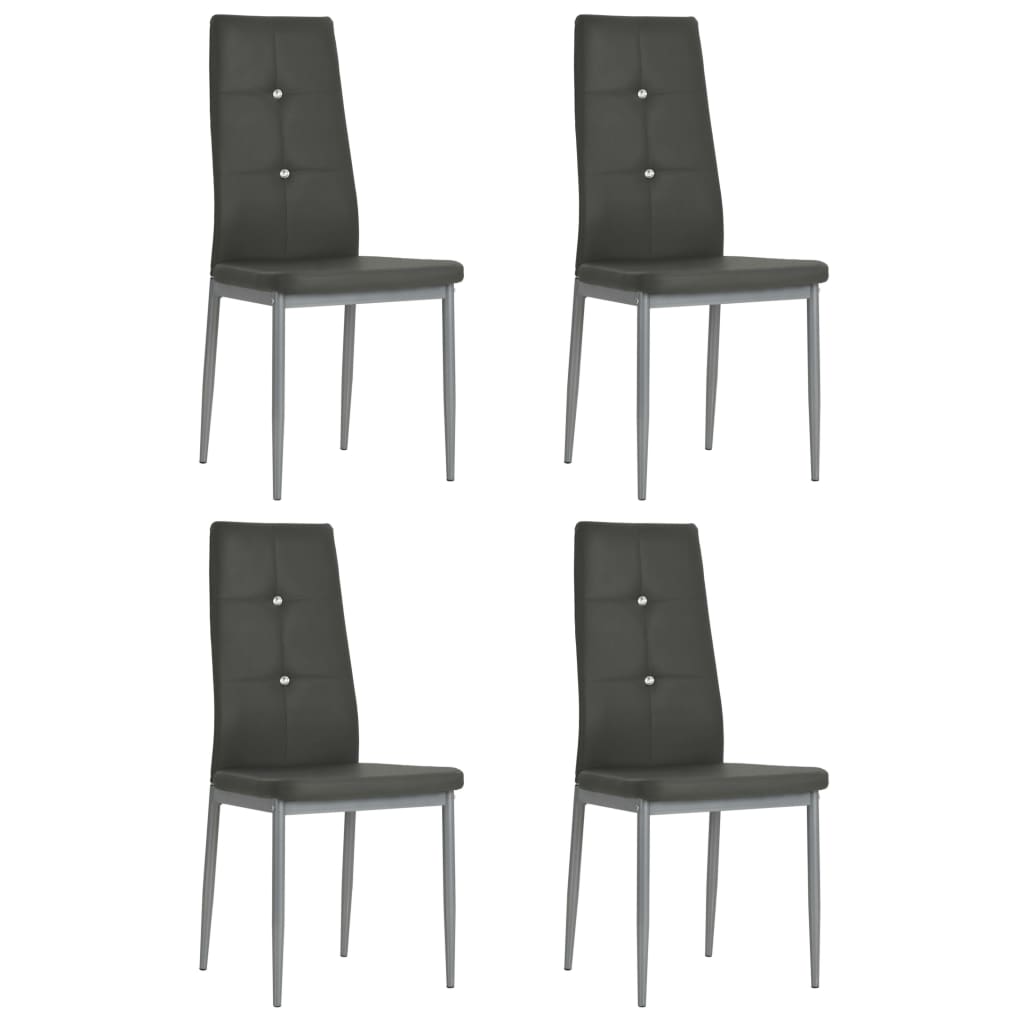Eetkamerstoelen 4 st kunstleer grijs is nu te koop bij PeponiXL, paradijselijk wonen!
