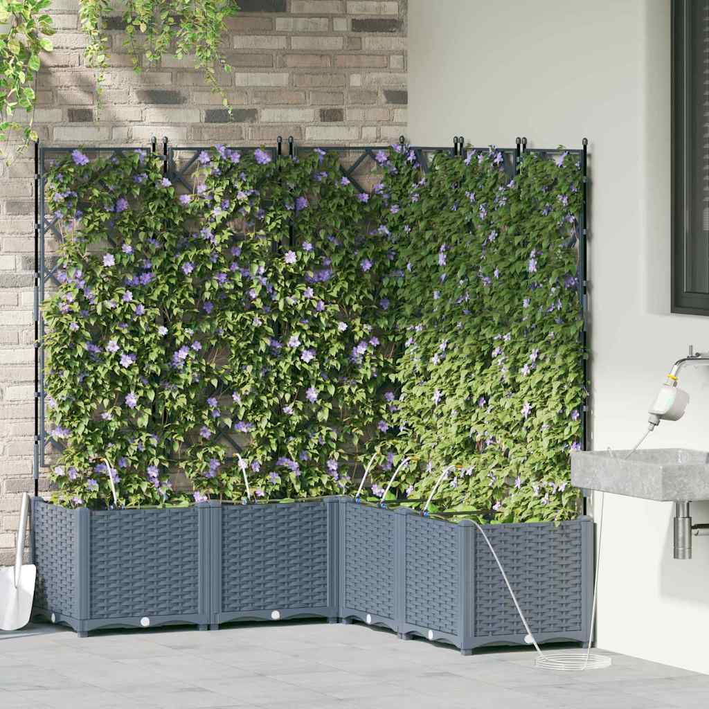 Tuin Bloempot 5 pcs Licht Grijs Kunststof is nu te koop bij PeponiXL, paradijselijk wonen!