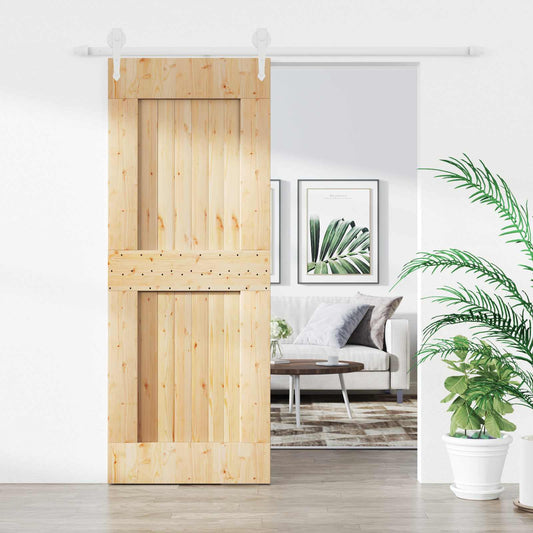 Schuifdeur Natuurlijk en Wit 80 x 210 cm Massief Grenenhout is nu te koop bij PeponiXL, paradijselijk wonen!