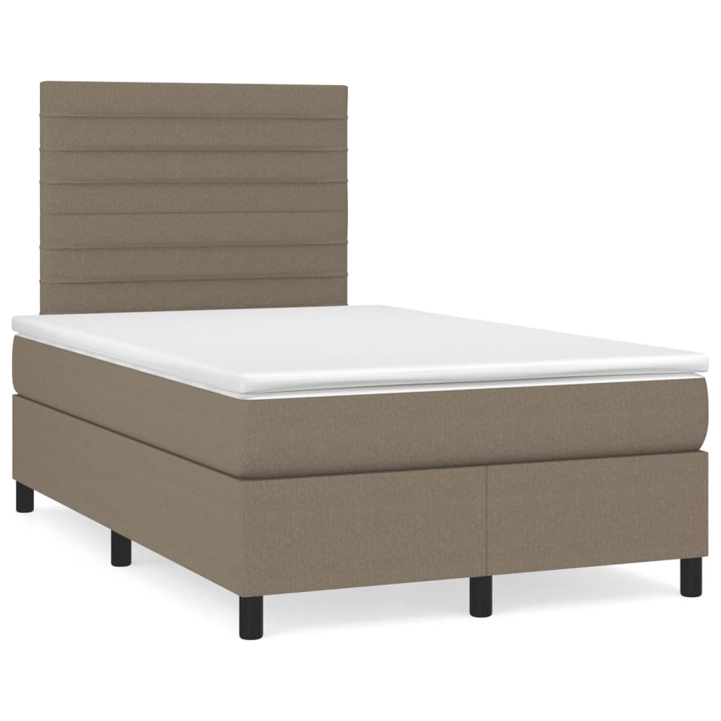 Boxspring met matras en LED stof taupe 120x190 cm is nu te koop bij PeponiXL, paradijselijk wonen!