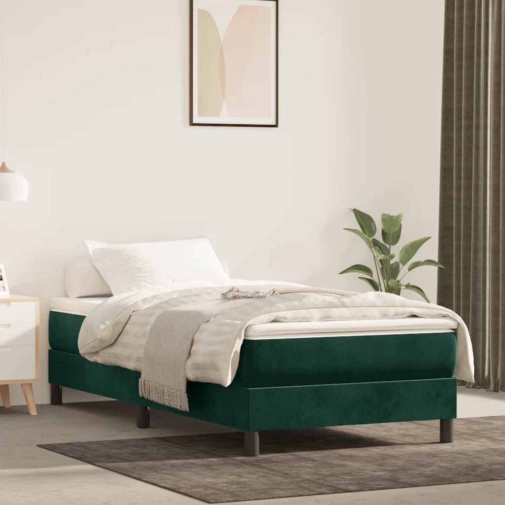 Boxspring met matras fluweel donkergroen 120x200 cm is nu te koop bij PeponiXL, paradijselijk wonen!